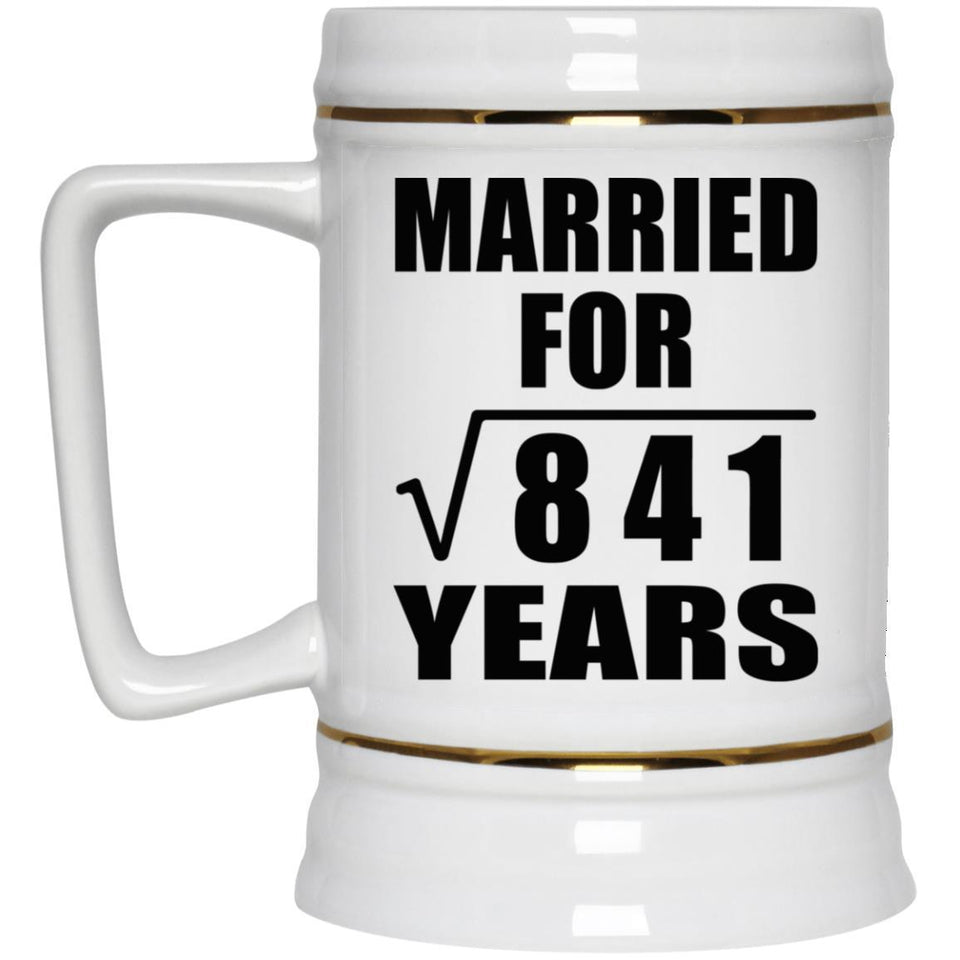 29th Anniversary Married For Square Root of 841 Years - Beer Stein