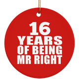 16th Anniversary 16 Years Of Being Mr Right - Circle Ornament