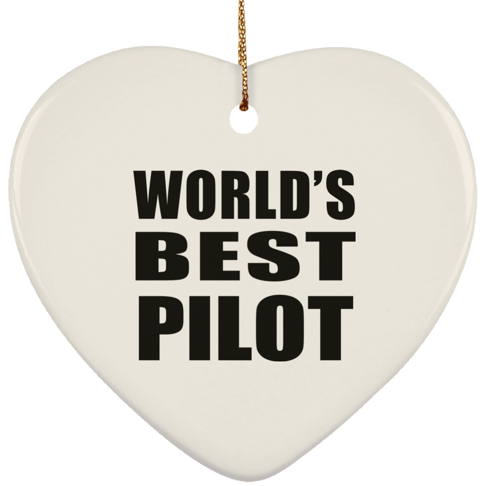 World's Best Pilot - Heart Ornament