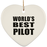 World's Best Pilot - Heart Ornament