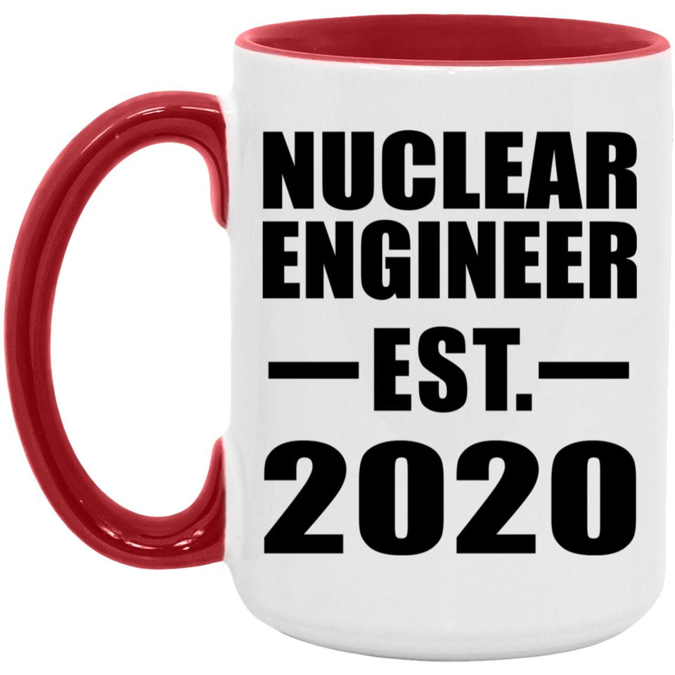 Nuclear Engineer Established EST. 2020 - 15oz Accent Mug Red
