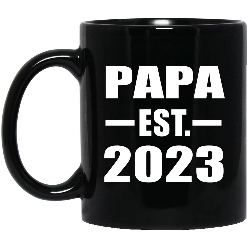 Papa Established EST. 2023 - 11oz Coffee Mug Black