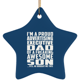 Proud Advertising Executive Dad Of Awesome Son - Star Ornament