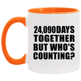 66th Anniversary 24,090 Days Together But Who's Counting - 11oz Accent Mug Orange