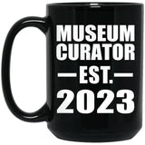 Museum Curator Established EST. 2023 - 15oz Coffee Mug Black