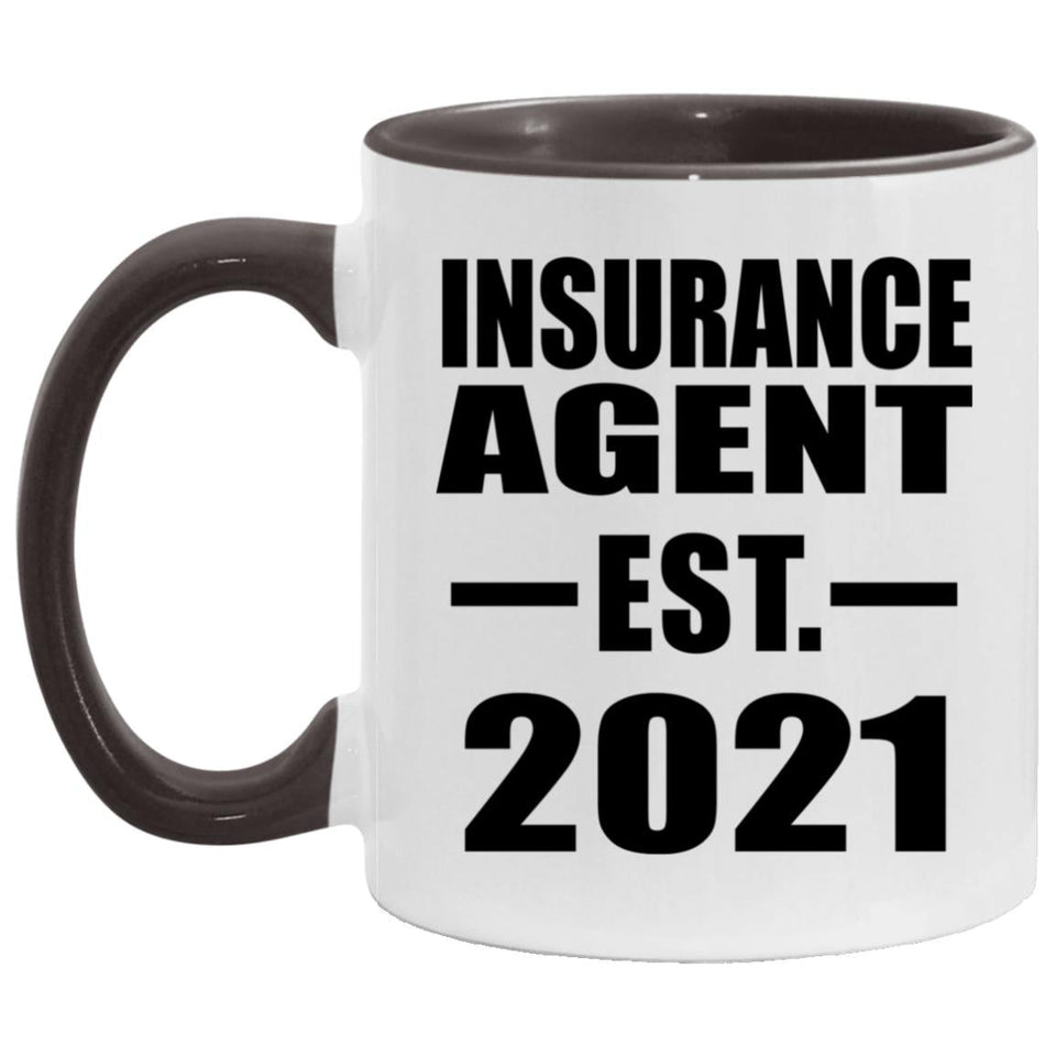 Insurance Agent Established EST. 2021 - 11oz Accent Mug Black