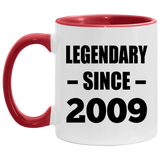 15th Birthday Legendary Since 2009 - 11oz Accent Mug Red