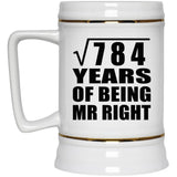 28th Anniversary Square Root of 784 Years of Being Mr Right - Beer Stein
