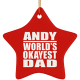 Andy World's Okayest Dad - Star Ornament