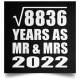 94th Anniversary Square Root of 8836 Years As Mr & Mrs 2022 - Poster Square