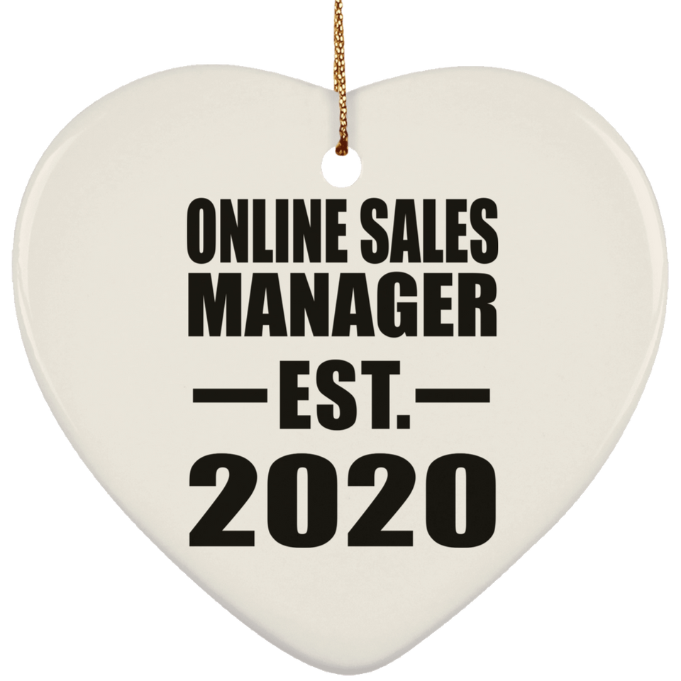 Online Sales Manager Established EST. 2020 - Heart Ornament