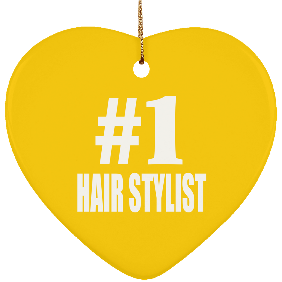 Number One #1 Hair Stylist - Heart Ornament