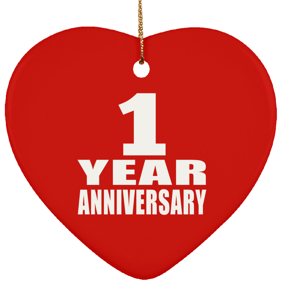 1st Anniversary 1 Year - Heart Ornament