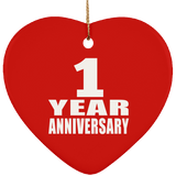 1st Anniversary 1 Year - Heart Ornament