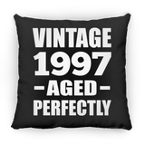 27th Birthday Vintage 1997 Aged Perfectly - Throw Pillow Black
