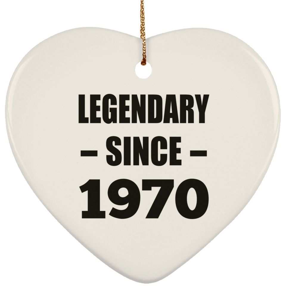 54th Birthday Legendary Since 1970 - Heart Ornament