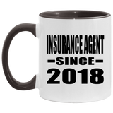 Insurance Agent Since 2018 - 11oz Accent Mug Black