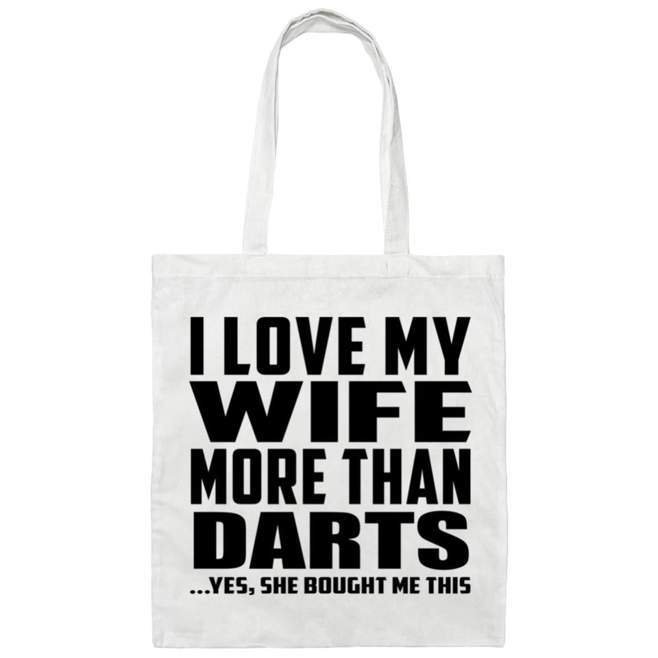 I Love My Wife More Than Darts - Tote Bag White