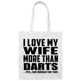 I Love My Wife More Than Darts - Tote Bag White