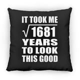 41st Birthday Took Square Root of 1681 Years To Look Good - Throw Pillow Black