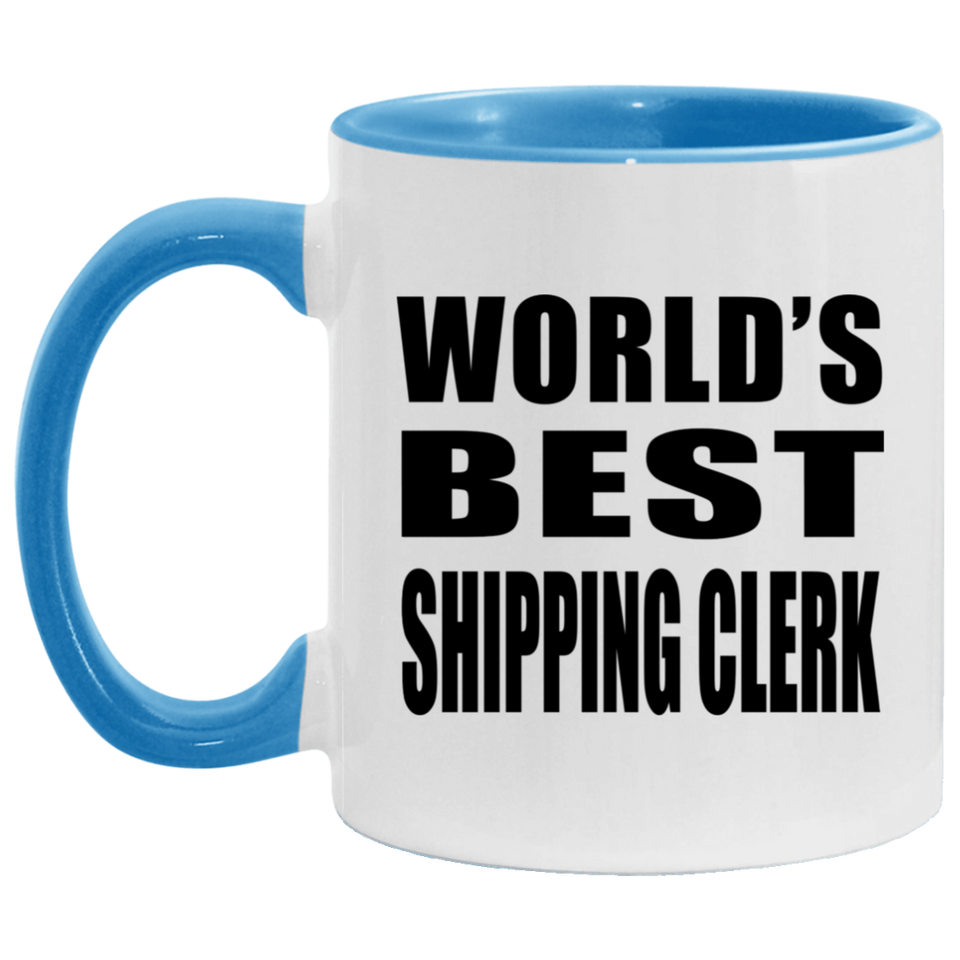World's Best Shipping Clerk - 11oz Accent Mug Blue