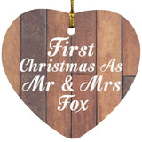 First Christmas As Mr & Mrs Fox - Heart Ornament E