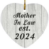 Mother In Law Established Est. 2024 - Heart Ornament F