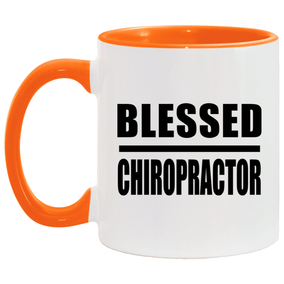 Blessed Chiropractor - 11oz Accent Mug Orange