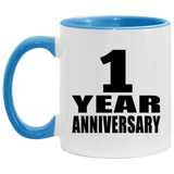 1st Anniversary 1 Year - 11oz Accent Mug Blue