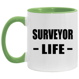 Surveyor Life - 11oz Accent Mug Green