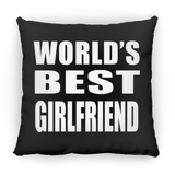 World's Best Girlfriend - Throw Pillow Black