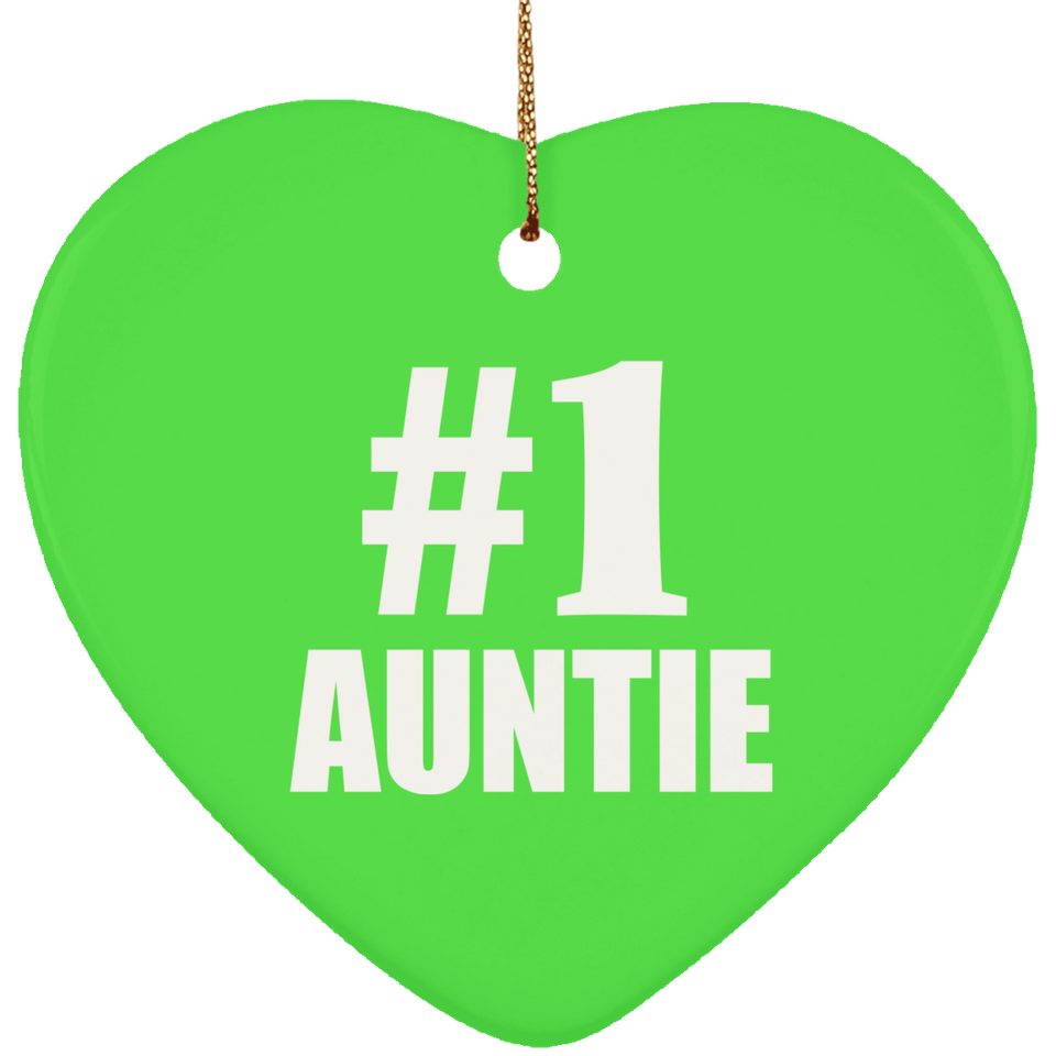 Number One #1 Auntie - Heart Ornament