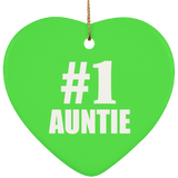 Number One #1 Auntie - Heart Ornament