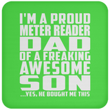 Proud Meter Reader Dad Of Awesome Son - Drink Coaster