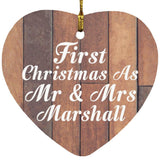 First Christmas As Mr & Mrs Marshall - Heart Ornament E