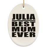 Julia Best Mum Ever - Oval Ornament