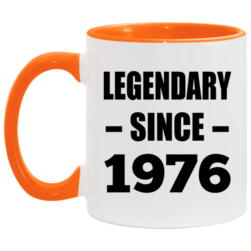 48th Birthday Legendary Since 1976 - 11oz Accent Mug Orange