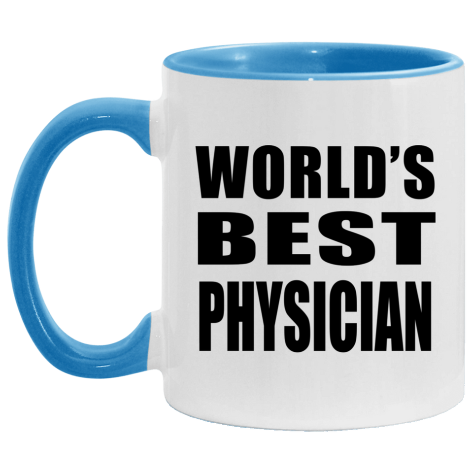 World's Best Physician - 11oz Accent Mug Blue