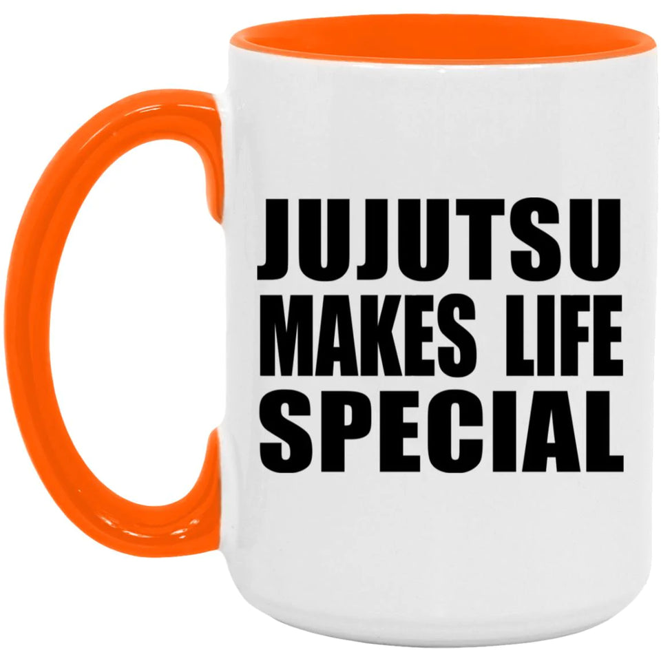 Jujutsu Makes Life Special - 15oz Accent Mug Orange