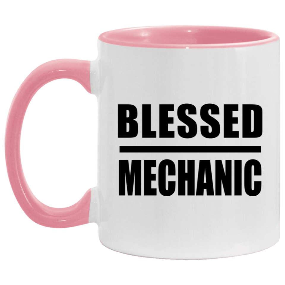Blessed Mechanic - 11oz Accent Mug Pink