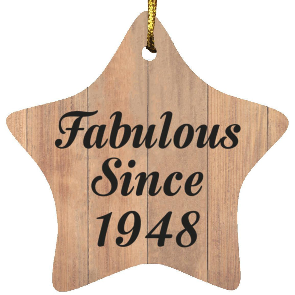 76th Birthday Fabulous Since 1948 - Star Ornament C