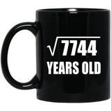 88th Birthday Square Root of 7744 Years Old - 11oz Coffee Mug Black