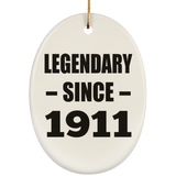 113th Birthday Legendary Since 1911 - Oval Ornament