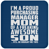 Proud Purchasing Manager Mom Of Awesome Son - Drink Coaster