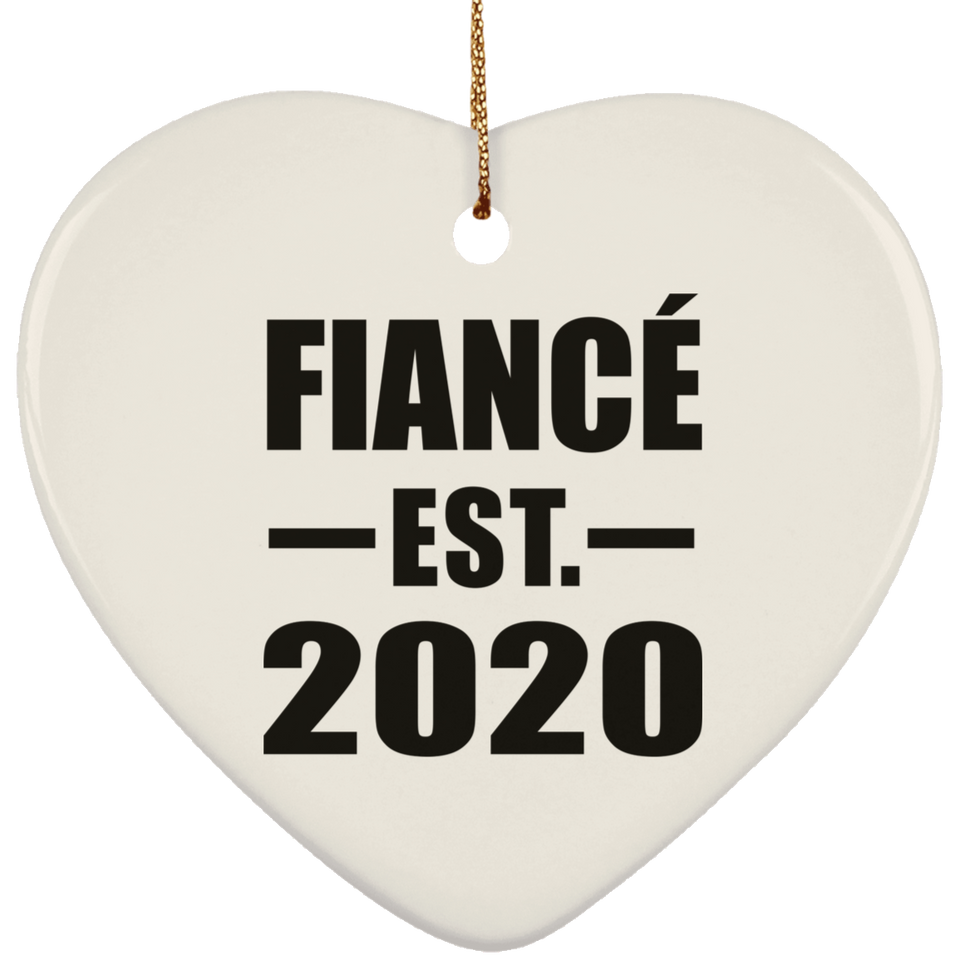Fiance Established EST. 2020 - Heart Ornament