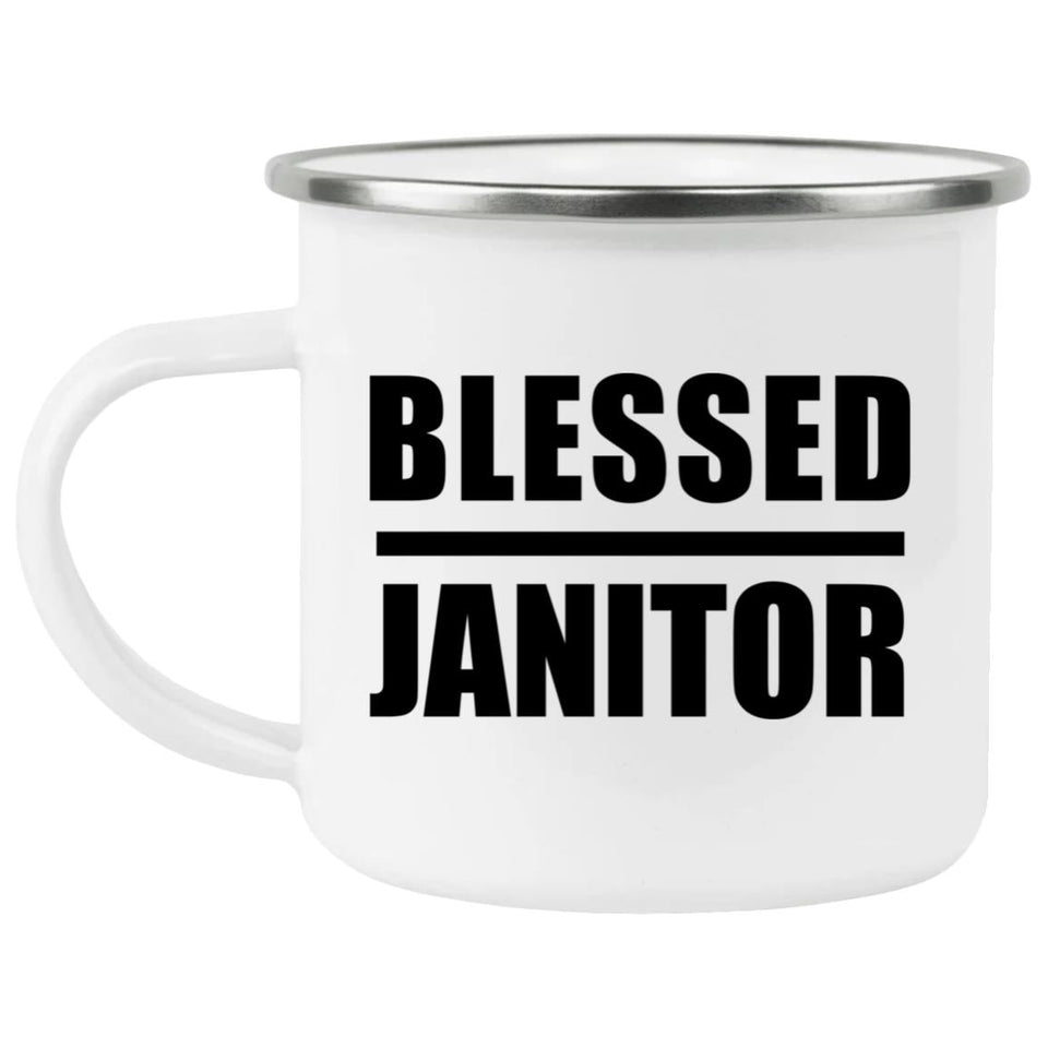 Blessed Janitor - 12oz Camping Mug