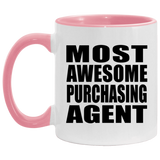 Most Awesome Purchasing Agent - 11oz Accent Mug Pink