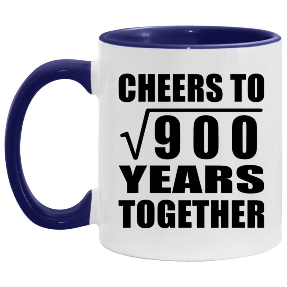 30th Anniversary Cheers To Square Root of 900 Years Together - 11oz Accent Mug Purple