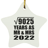 95th Anniversary Square Root of 9025 Years As Mr & Mrs 2022 - Star Ornament