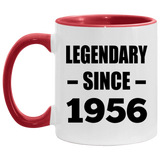 68th Birthday Legendary Since 1956 - 11oz Accent Mug Red